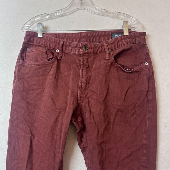 Bonobos mens Travel Jeans Straight Leg maroon red sz 33‎ x 32 preppy denim - Picture 2 of 7